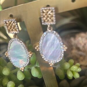 Elegant Gold and White Earrings